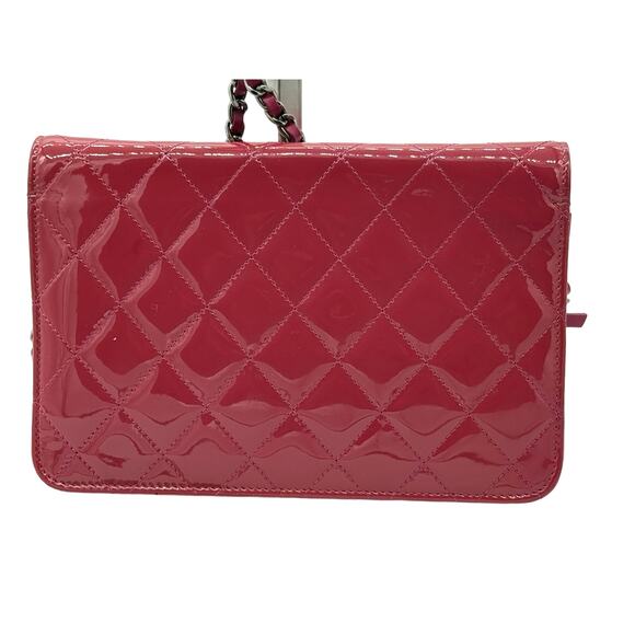 Chanel Patent Quilted Brilliant Wallet On Chain WOC Berry*Gorgeous with COA - Picture 7 of 15